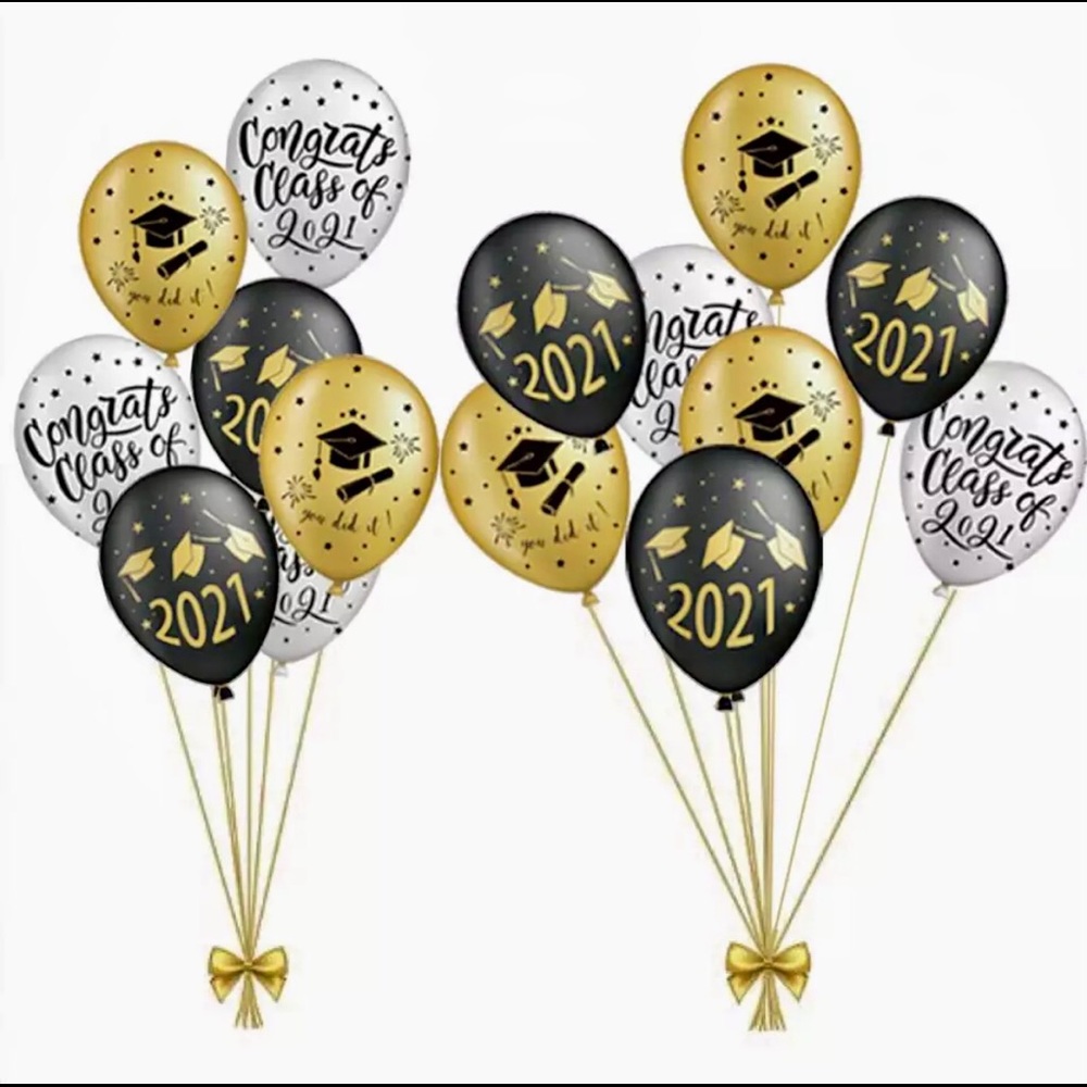 ❌SOLD❌ 2021 Grad Balloon Set, Black/White/Gold